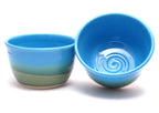 Pair Aqua and Green Ramen Bowls