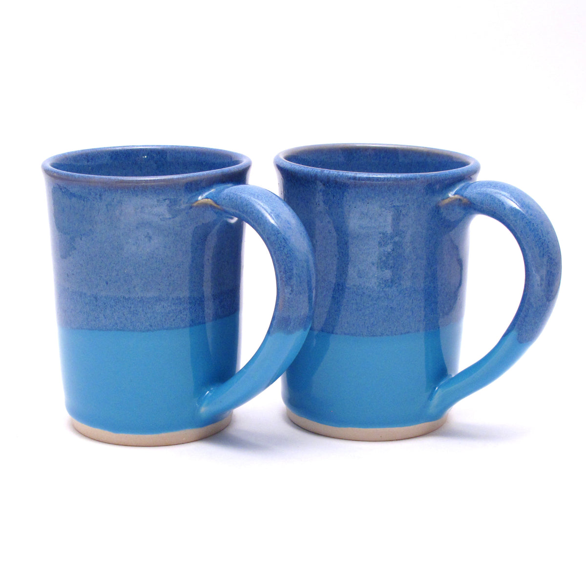 Pair of Blue and Aqua Large Mugs