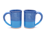 Pair of Blue and Aqua Large Mugs