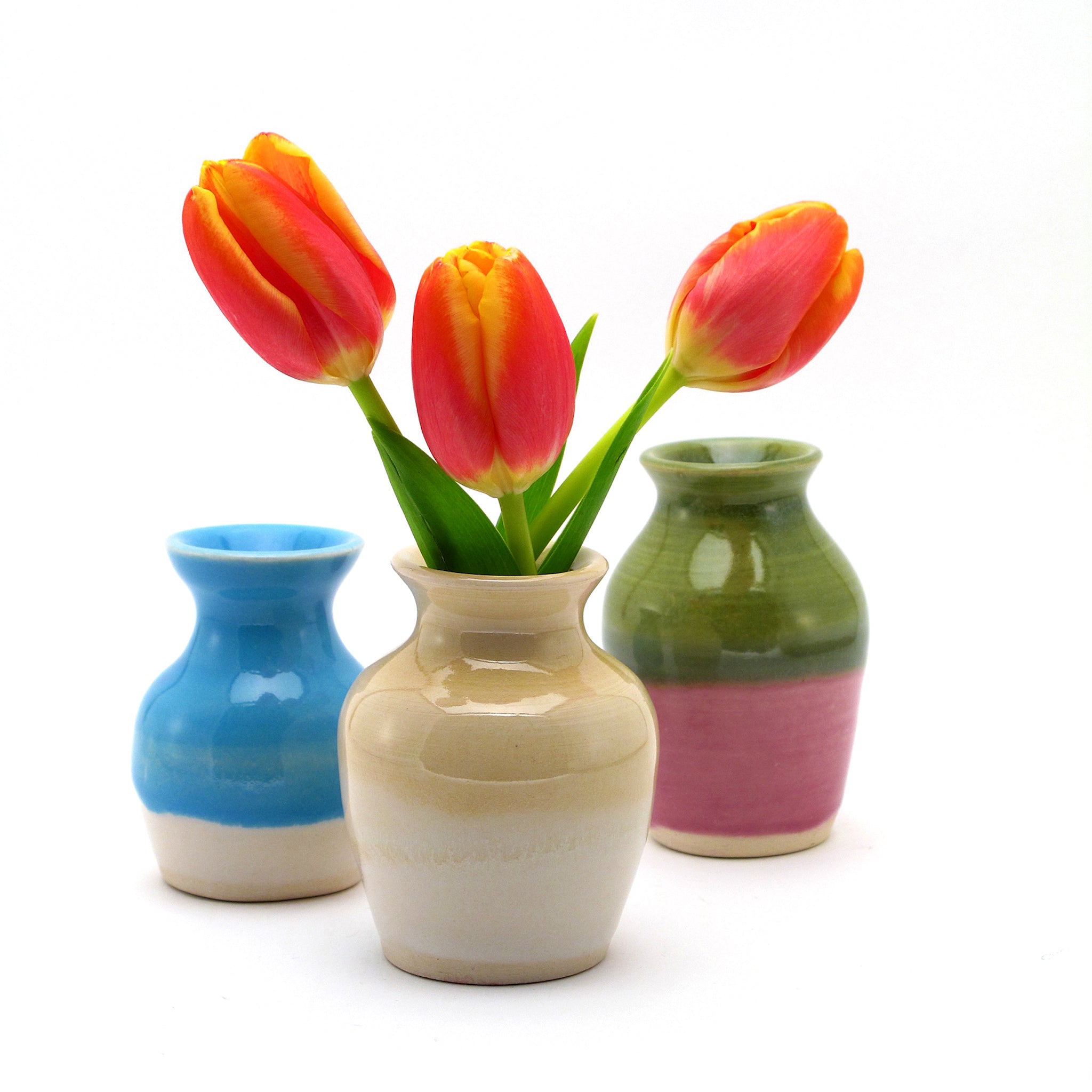 Green and Lilac Bud Vase