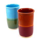 Pair of Yellow and White Tumblers