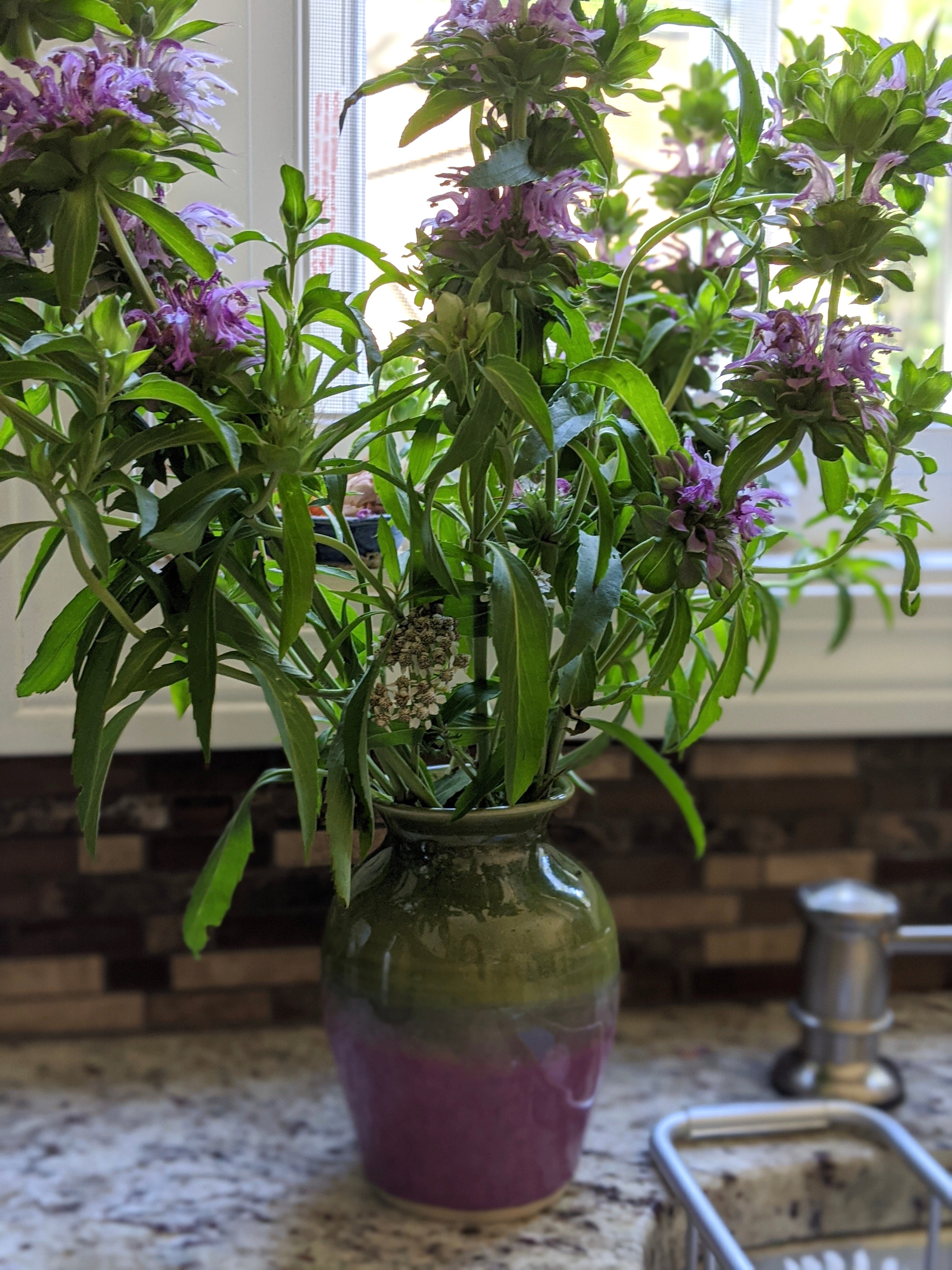 Teal and Lilac Vase