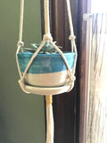 Aqua and Green Small 2.5"h x 4"w Plant Pot