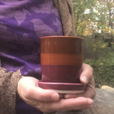 Raspberry and Stone Starter Plant Pot 3.5"h x 3.25"w