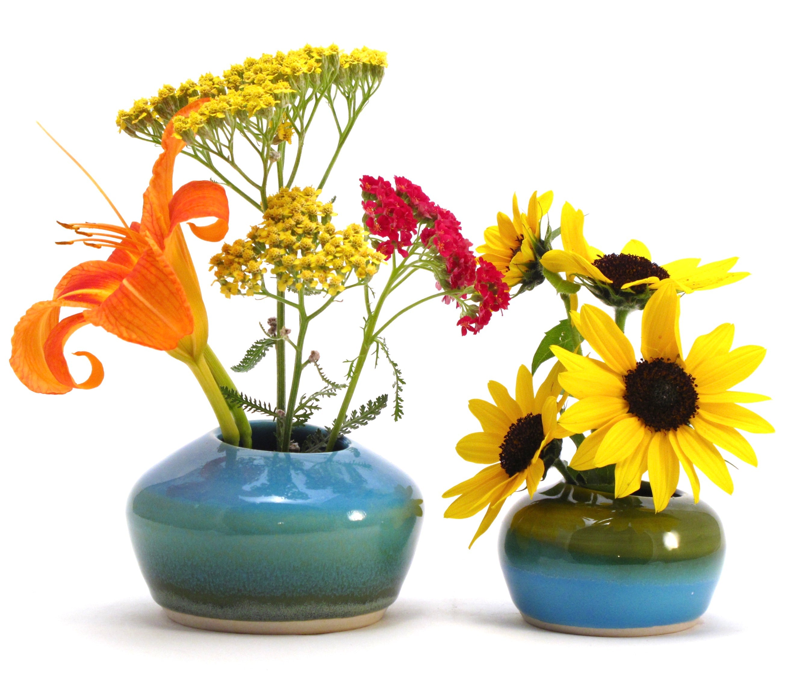 Green and Lilac Ikebana Vase
