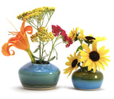 Large Yellow and White Ikebana Vase