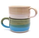 Yellow and White, Aqua and Green Soup Bowls