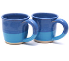 Pair of Blue and Aqua Mugs