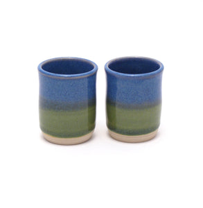 Pair of Blue and Green Shot Cups