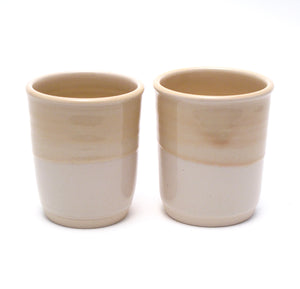 Pair of Yellow and White Cups