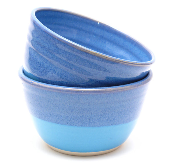 Pair of Blue and Aqua Ramen Bowls