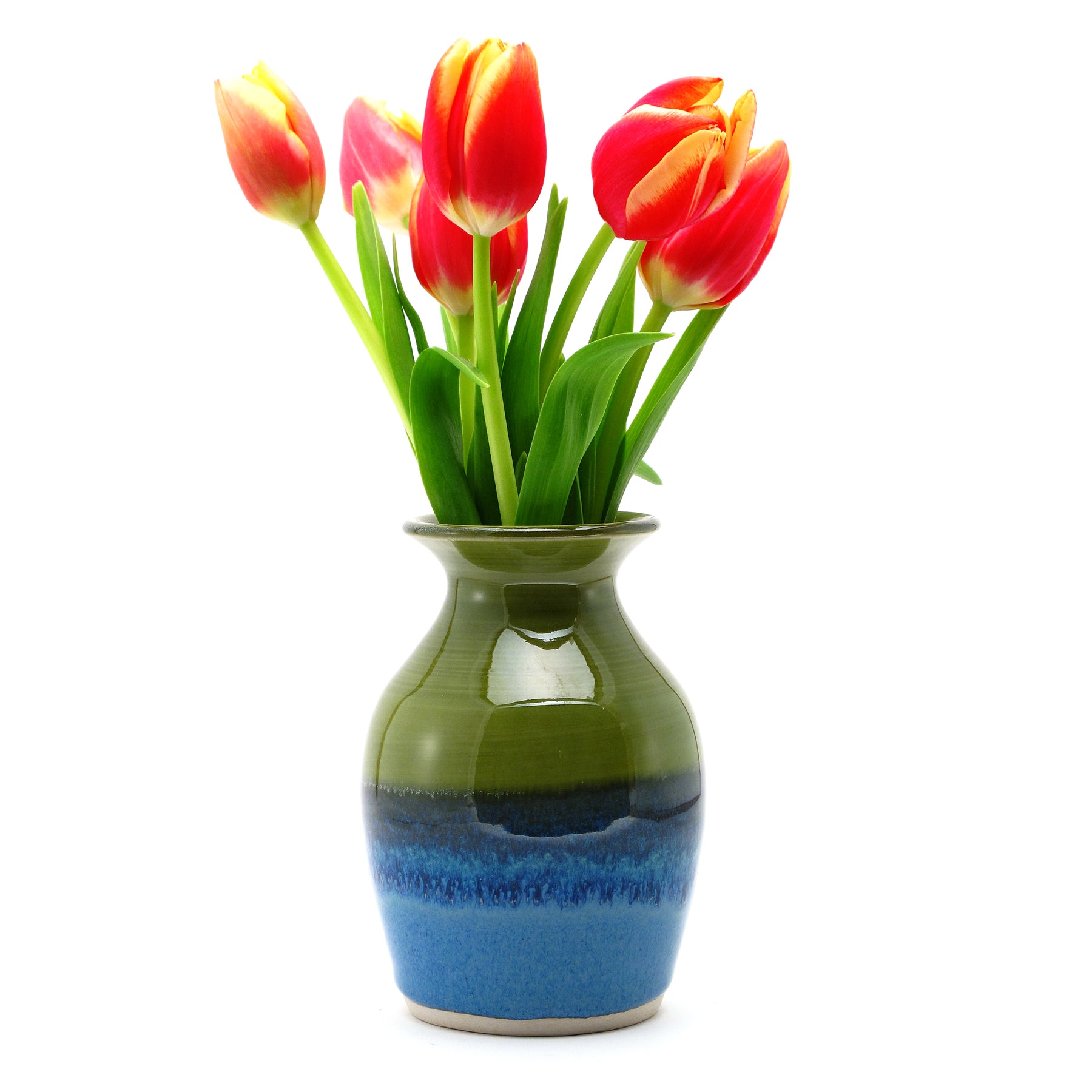Teal and Lilac Vase